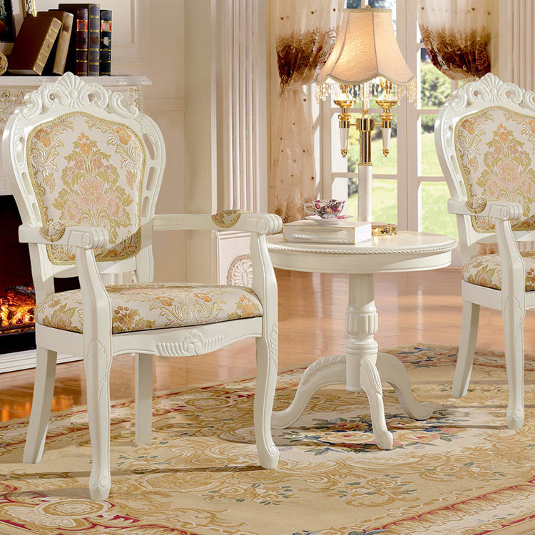 Victorian Fabric Arm Chair King Louis Back Matte Finish Dining Chair (Set of 2) Clearhalo ' kitchen&dining_furn' 'Dining Chairs' 'Dining Tables & Seating' 'dining_chair' 'furn' 'furn_dining_chair' 'Furniture' 'furniture_dining_chair' 'Kitchen & Dining Furniture' 'kitchen' 4098865