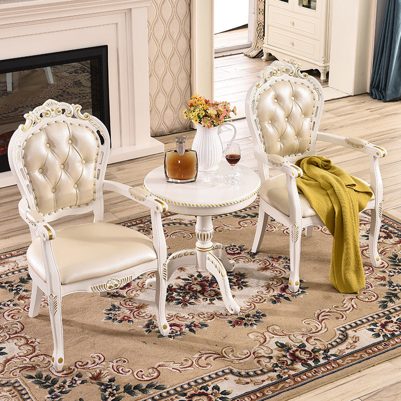 Victorian Upholstered Balcony Side Chair King Louis Back Matte Finish Dining Chair (Set of 2) Clearhalo ' kitchen&dining_furn' 'Dining Chairs' 'Dining Tables & Seating' 'dining_chair' 'furn' 'furn_dining_chair' 'Furniture' 'furniture_dining_chair' 'Kitchen & Dining Furniture' 'kitchen' 4098867