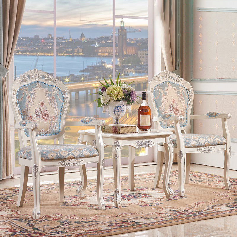 Victorian Upholstered Balcony Side Chair King Louis Back Matte Finish Dining Chair (Set of 2) Clearhalo ' kitchen&dining_furn' 'Dining Chairs' 'Dining Tables & Seating' 'dining_chair' 'furn' 'furn_dining_chair' 'Furniture' 'furniture_dining_chair' 'Kitchen & Dining Furniture' 'kitchen' 4098872