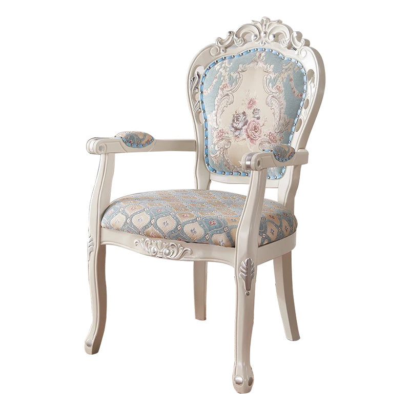 Victorian Upholstered Balcony Side Chair King Louis Back Matte Finish Dining Chair (Set of 2) Clearhalo ' kitchen&dining_furn' 'Dining Chairs' 'Dining Tables & Seating' 'dining_chair' 'furn' 'furn_dining_chair' 'Furniture' 'furniture_dining_chair' 'Kitchen & Dining Furniture' 'kitchen' 4098876
