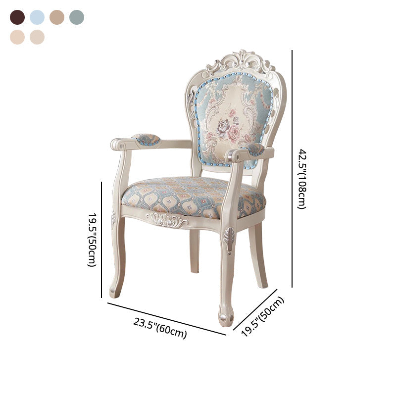 Victorian Upholstered Balcony Side Chair King Louis Back Matte Finish Dining Chair (Set of 2) Clearhalo ' kitchen&dining_furn' 'Dining Chairs' 'Dining Tables & Seating' 'dining_chair' 'furn' 'furn_dining_chair' 'Furniture' 'furniture_dining_chair' 'Kitchen & Dining Furniture' 'kitchen' 4098882