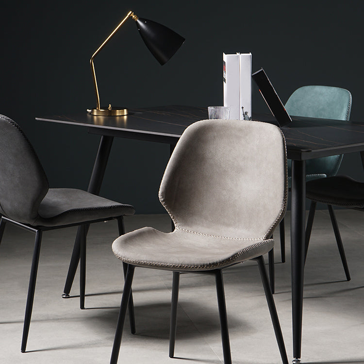 Contemporary Style Kitchen Metal Dining Chair Wingback Dining Armless Side Chair Clearhalo ' kitchen&dining_furn' 'Dining Chairs' 'Dining Tables & Seating' 'dining_chair' 'furn' 'furn_dining_chair' 'Furniture' 'furniture_dining_chair' 'Kitchen & Dining Furniture' 'kitchen' 4098885