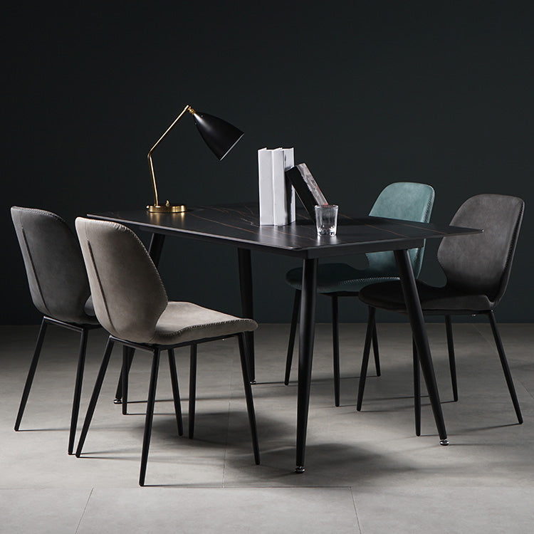 Contemporary Style Kitchen Metal Dining Chair Wingback Dining Armless Side Chair Clearhalo ' kitchen&dining_furn' 'Dining Chairs' 'Dining Tables & Seating' 'dining_chair' 'furn' 'furn_dining_chair' 'Furniture' 'furniture_dining_chair' 'Kitchen & Dining Furniture' 'kitchen' 4098888