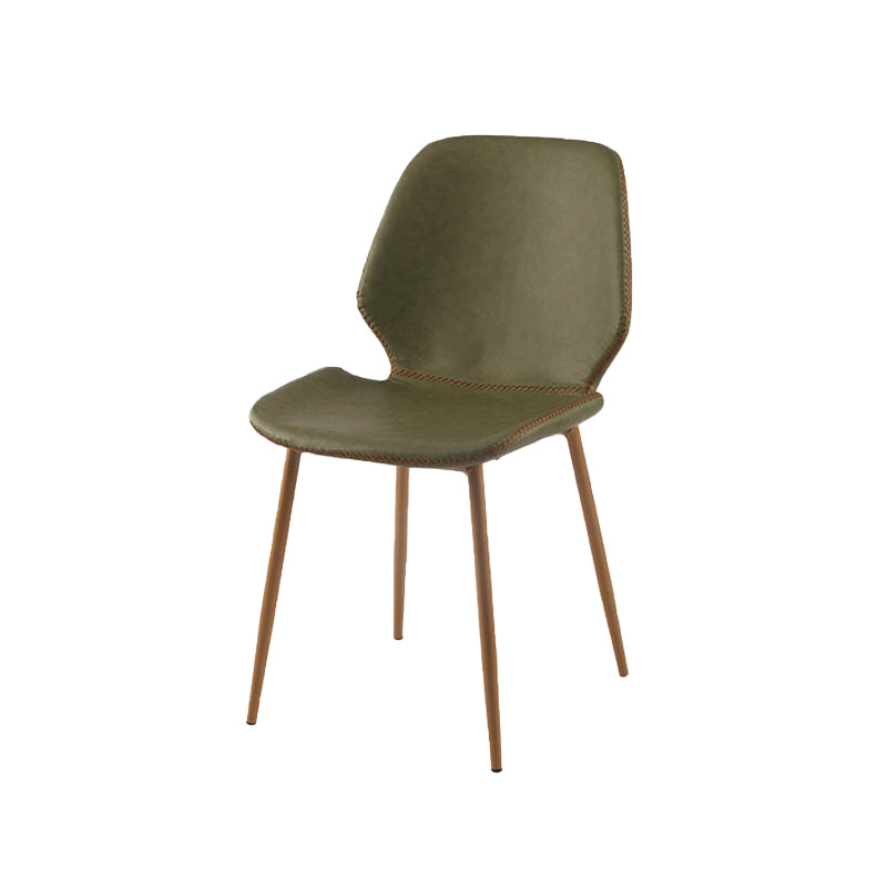 Contemporary Style Kitchen Metal Dining Chair Wingback Dining Armless Side Chair Green 1 Piece Brass Gold Clearhalo ' kitchen&dining_furn' 'Dining Chairs' 'Dining Tables & Seating' 'dining_chair' 'furn' 'furn_dining_chair' 'Furniture' 'furniture_dining_chair' 'Kitchen & Dining Furniture' 'kitchen' 4098890