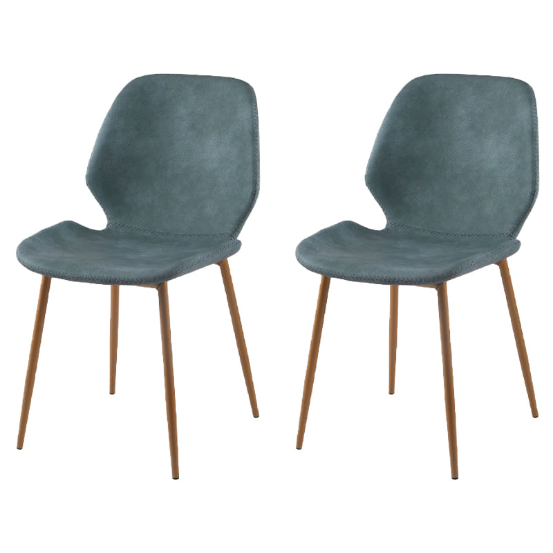 Contemporary Style Kitchen Metal Dining Chair Wingback Dining Armless Side Chair Blue 2 Piece Set Brass Gold Clearhalo ' kitchen&dining_furn' 'Dining Chairs' 'Dining Tables & Seating' 'dining_chair' 'furn' 'furn_dining_chair' 'Furniture' 'furniture_dining_chair' 'Kitchen & Dining Furniture' 'kitchen' 4098903