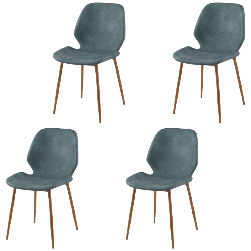 Contemporary Style Kitchen Metal Dining Chair Wingback Dining Armless Side Chair Blue 4 Piece Set Brass Gold Clearhalo ' kitchen&dining_furn' 'Dining Chairs' 'Dining Tables & Seating' 'dining_chair' 'furn' 'furn_dining_chair' 'Furniture' 'furniture_dining_chair' 'Kitchen & Dining Furniture' 'kitchen' 4098906