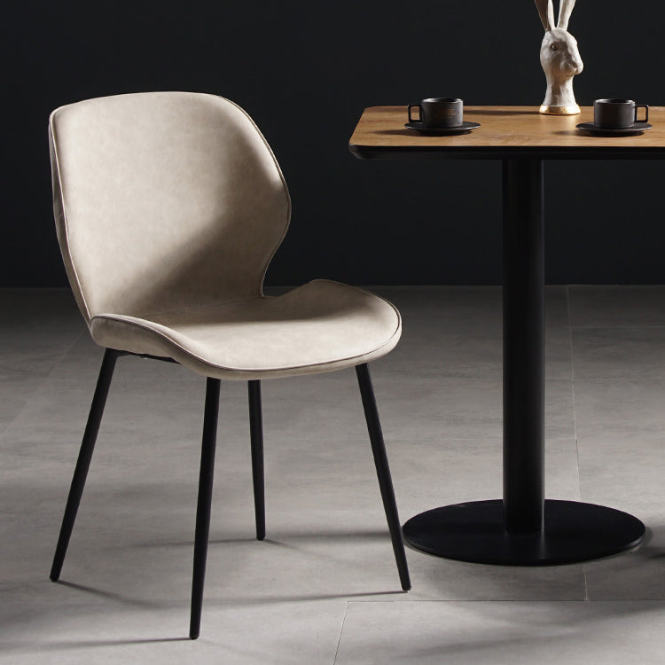 Contemporary Style Kitchen Metal Dining Chair Wingback Dining Armless Side Chair Clearhalo ' kitchen&dining_furn' 'Dining Chairs' 'Dining Tables & Seating' 'dining_chair' 'furn' 'furn_dining_chair' 'Furniture' 'furniture_dining_chair' 'Kitchen & Dining Furniture' 'kitchen' 4098907