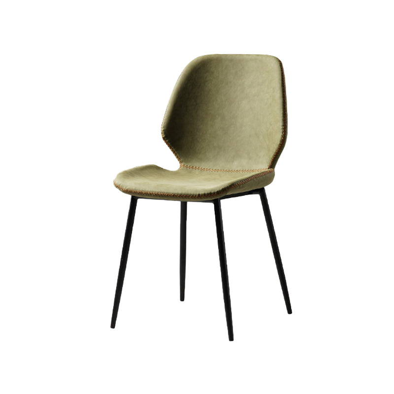 Contemporary Style Kitchen Metal Dining Chair Wingback Dining Armless Side Chair Green 1 Piece Black Clearhalo ' kitchen&dining_furn' 'Dining Chairs' 'Dining Tables & Seating' 'dining_chair' 'furn' 'furn_dining_chair' 'Furniture' 'furniture_dining_chair' 'Kitchen & Dining Furniture' 'kitchen' 4098912