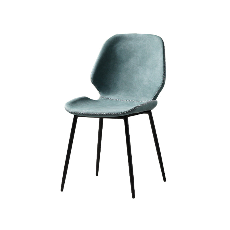 Contemporary Style Kitchen Metal Dining Chair Wingback Dining Armless Side Chair Blue 1 Piece Black Clearhalo ' kitchen&dining_furn' 'Dining Chairs' 'Dining Tables & Seating' 'dining_chair' 'furn' 'furn_dining_chair' 'Furniture' 'furniture_dining_chair' 'Kitchen & Dining Furniture' 'kitchen' 4098915