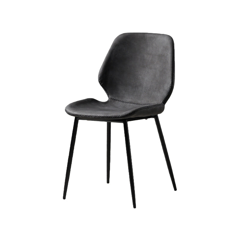 Contemporary Style Kitchen Metal Dining Chair Wingback Dining Armless Side Chair Dark Gray 1 Piece Black Clearhalo ' kitchen&dining_furn' 'Dining Chairs' 'Dining Tables & Seating' 'dining_chair' 'furn' 'furn_dining_chair' 'Furniture' 'furniture_dining_chair' 'Kitchen & Dining Furniture' 'kitchen' 4098918