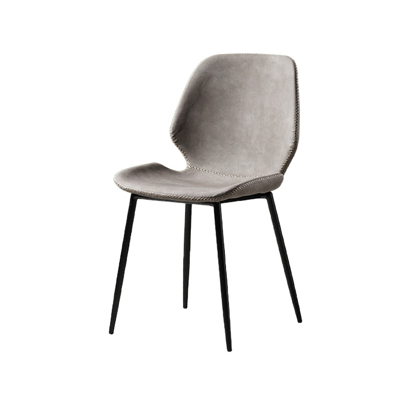 Contemporary Style Kitchen Metal Dining Chair Wingback Dining Armless Side Chair Light Gray 1 Piece Black Clearhalo ' kitchen&dining_furn' 'Dining Chairs' 'Dining Tables & Seating' 'dining_chair' 'furn' 'furn_dining_chair' 'Furniture' 'furniture_dining_chair' 'Kitchen & Dining Furniture' 'kitchen' 4098933