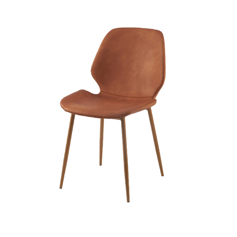 Contemporary Style Kitchen Metal Dining Chair Wingback Dining Armless Side Chair Orange 1 Piece Brass Gold Clearhalo ' kitchen&dining_furn' 'Dining Chairs' 'Dining Tables & Seating' 'dining_chair' 'furn' 'furn_dining_chair' 'Furniture' 'furniture_dining_chair' 'Kitchen & Dining Furniture' 'kitchen' 4098939