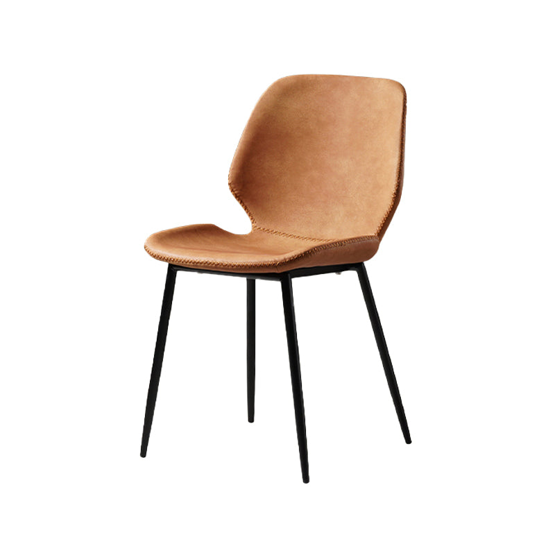 Contemporary Style Kitchen Metal Dining Chair Wingback Dining Armless Side Chair Orange 1 Piece Black Clearhalo ' kitchen&dining_furn' 'Dining Chairs' 'Dining Tables & Seating' 'dining_chair' 'furn' 'furn_dining_chair' 'Furniture' 'furniture_dining_chair' 'Kitchen & Dining Furniture' 'kitchen' 4098942