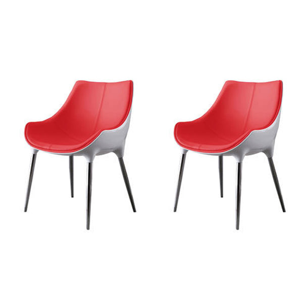 Contemporary Style Dining Chair Kitchen Arm Side Chairs with Metal Legs (Set of 2) Red Clearhalo ' kitchen&dining_furn' 'Dining Chairs' 'Dining Tables & Seating' 'dining_chair' 'furn' 'furn_dining_chair' 'Furniture' 'furniture_dining_chair' 'Kitchen & Dining Furniture' 'kitchen' 4098947
