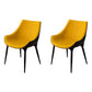 Contemporary Style Dining Chair Kitchen Arm Side Chairs with Metal Legs (Set of 2) Yellow Clearhalo ' kitchen&dining_furn' 'Dining Chairs' 'Dining Tables & Seating' 'dining_chair' 'furn' 'furn_dining_chair' 'Furniture' 'furniture_dining_chair' 'Kitchen & Dining Furniture' 'kitchen' 4098952