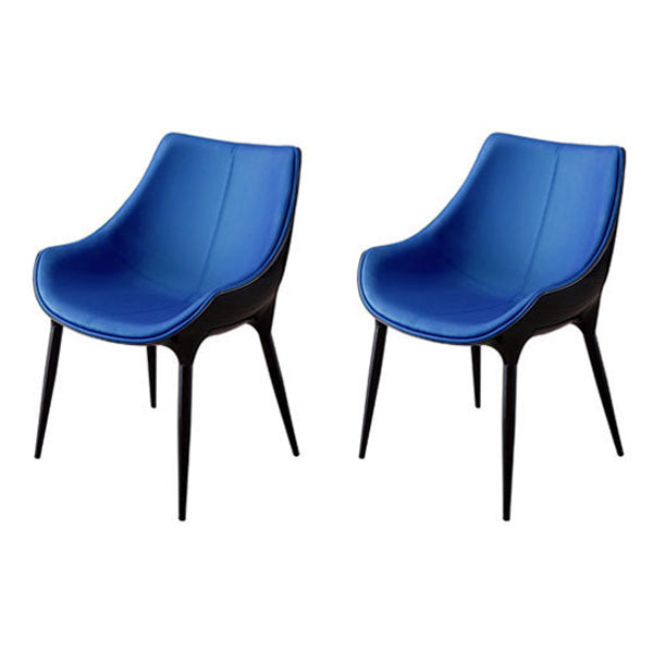 Contemporary Style Dining Chair Kitchen Arm Side Chairs with Metal Legs (Set of 2) Blue Clearhalo ' kitchen&dining_furn' 'Dining Chairs' 'Dining Tables & Seating' 'dining_chair' 'furn' 'furn_dining_chair' 'Furniture' 'furniture_dining_chair' 'Kitchen & Dining Furniture' 'kitchen' 4098954