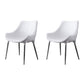 Contemporary Style Dining Chair Kitchen Arm Side Chairs with Metal Legs (Set of 2) Off-White Clearhalo ' kitchen&dining_furn' 'Dining Chairs' 'Dining Tables & Seating' 'dining_chair' 'furn' 'furn_dining_chair' 'Furniture' 'furniture_dining_chair' 'Kitchen & Dining Furniture' 'kitchen' 4098962