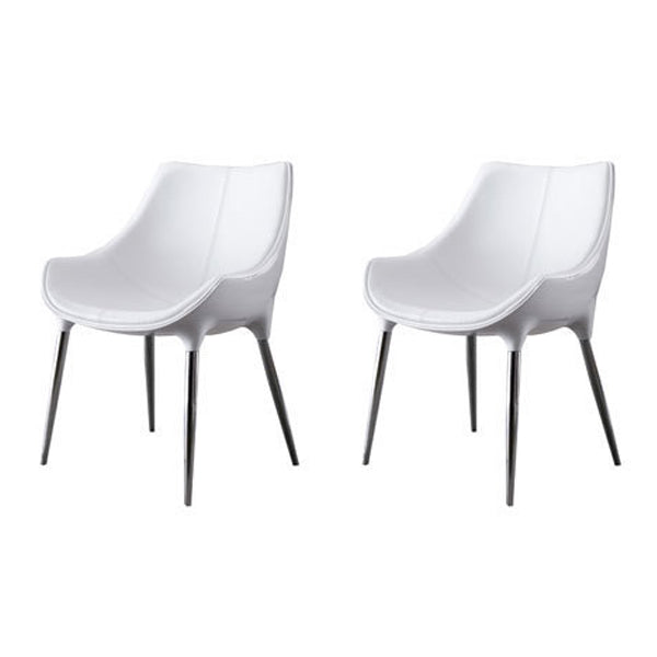 Contemporary Style Dining Chair Kitchen Arm Side Chairs with Metal Legs (Set of 2) Off-White Clearhalo ' kitchen&dining_furn' 'Dining Chairs' 'Dining Tables & Seating' 'dining_chair' 'furn' 'furn_dining_chair' 'Furniture' 'furniture_dining_chair' 'Kitchen & Dining Furniture' 'kitchen' 4098962