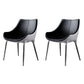 Contemporary Style Dining Chair Kitchen Arm Side Chairs with Metal Legs (Set of 2) Black Clearhalo ' kitchen&dining_furn' 'Dining Chairs' 'Dining Tables & Seating' 'dining_chair' 'furn' 'furn_dining_chair' 'Furniture' 'furniture_dining_chair' 'Kitchen & Dining Furniture' 'kitchen' 4098965