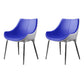 Contemporary Style Dining Chair Kitchen Arm Side Chairs with Metal Legs (Set of 2) Light Blue Clearhalo ' kitchen&dining_furn' 'Dining Chairs' 'Dining Tables & Seating' 'dining_chair' 'furn' 'furn_dining_chair' 'Furniture' 'furniture_dining_chair' 'Kitchen & Dining Furniture' 'kitchen' 4098968