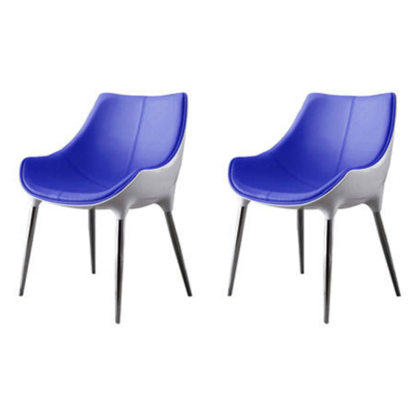 Contemporary Style Dining Chair Kitchen Arm Side Chairs with Metal Legs (Set of 2) Light Blue Clearhalo ' kitchen&dining_furn' 'Dining Chairs' 'Dining Tables & Seating' 'dining_chair' 'furn' 'furn_dining_chair' 'Furniture' 'furniture_dining_chair' 'Kitchen & Dining Furniture' 'kitchen' 4098968