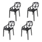 Contemporary Style Dining Chair Plastic Dining Arm Side Chair for Kitchen (Set of 4) Black Clearhalo ' kitchen&dining_furn' 'Dining Chairs' 'Dining Tables & Seating' 'dining_chair' 'furn' 'furn_dining_chair' 'Furniture' 'furniture_dining_chair' 'Kitchen & Dining Furniture' 'kitchen' 4098971