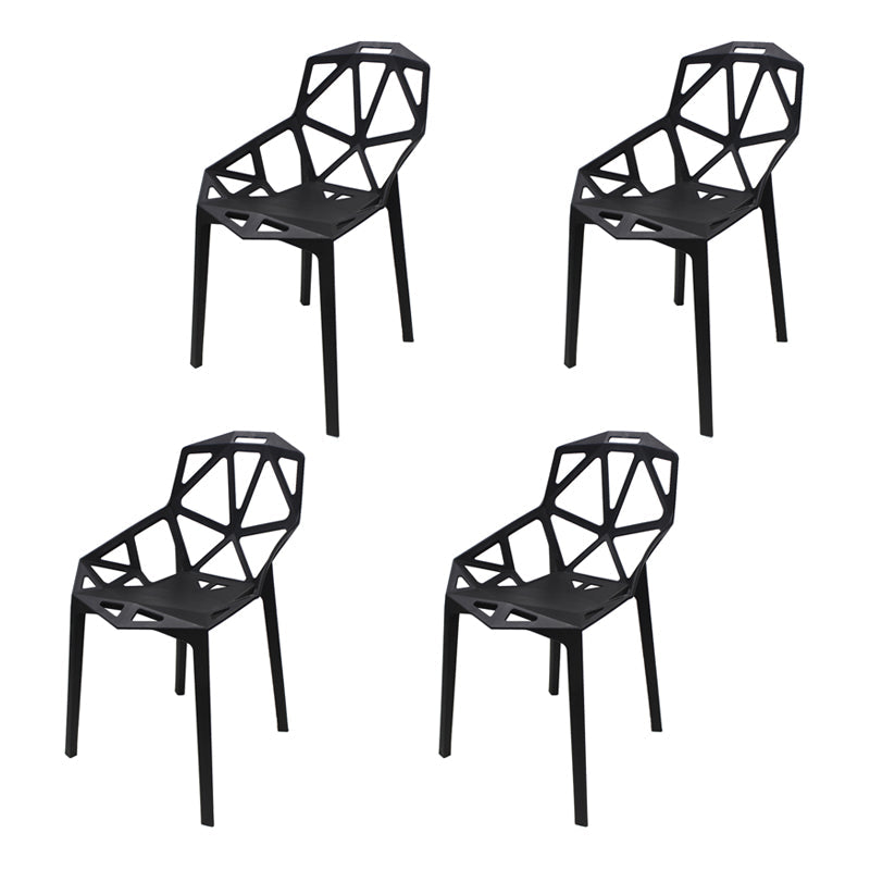 Contemporary Style Dining Chair Plastic Dining Arm Side Chair for Kitchen (Set of 4) Black Clearhalo ' kitchen&dining_furn' 'Dining Chairs' 'Dining Tables & Seating' 'dining_chair' 'furn' 'furn_dining_chair' 'Furniture' 'furniture_dining_chair' 'Kitchen & Dining Furniture' 'kitchen' 4098971