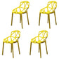 Contemporary Style Dining Chair Plastic Dining Arm Side Chair for Kitchen (Set of 4) Yellow Clearhalo ' kitchen&dining_furn' 'Dining Chairs' 'Dining Tables & Seating' 'dining_chair' 'furn' 'furn_dining_chair' 'Furniture' 'furniture_dining_chair' 'Kitchen & Dining Furniture' 'kitchen' 4098972