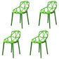 Contemporary Style Dining Chair Plastic Dining Arm Side Chair for Kitchen (Set of 4) Green Clearhalo ' kitchen&dining_furn' 'Dining Chairs' 'Dining Tables & Seating' 'dining_chair' 'furn' 'furn_dining_chair' 'Furniture' 'furniture_dining_chair' 'Kitchen & Dining Furniture' 'kitchen' 4098975