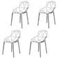 Contemporary Style Dining Chair Plastic Dining Arm Side Chair for Kitchen (Set of 4) White Clearhalo ' kitchen&dining_furn' 'Dining Chairs' 'Dining Tables & Seating' 'dining_chair' 'furn' 'furn_dining_chair' 'Furniture' 'furniture_dining_chair' 'Kitchen & Dining Furniture' 'kitchen' 4098978