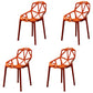 Contemporary Style Dining Chair Plastic Dining Arm Side Chair for Kitchen (Set of 4) Orange Clearhalo ' kitchen&dining_furn' 'Dining Chairs' 'Dining Tables & Seating' 'dining_chair' 'furn' 'furn_dining_chair' 'Furniture' 'furniture_dining_chair' 'Kitchen & Dining Furniture' 'kitchen' 4098980