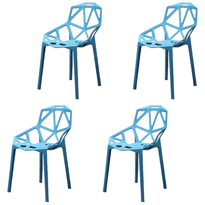 Contemporary Style Dining Chair Plastic Dining Arm Side Chair for Kitchen (Set of 4) Blue Clearhalo ' kitchen&dining_furn' 'Dining Chairs' 'Dining Tables & Seating' 'dining_chair' 'furn' 'furn_dining_chair' 'Furniture' 'furniture_dining_chair' 'Kitchen & Dining Furniture' 'kitchen' 4098982