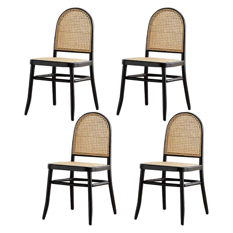 Traditional Wood Dining Armless Chair Open Back Dining Side Chair for Restaurant Use Black 4 Piece Set Clearhalo ' kitchen&dining_furn' 'Dining Chairs' 'Dining Tables & Seating' 'dining_chair' 'furn' 'furn_dining_chair' 'Furniture' 'furniture_dining_chair' 'Kitchen & Dining Furniture' 'kitchen' 4099024