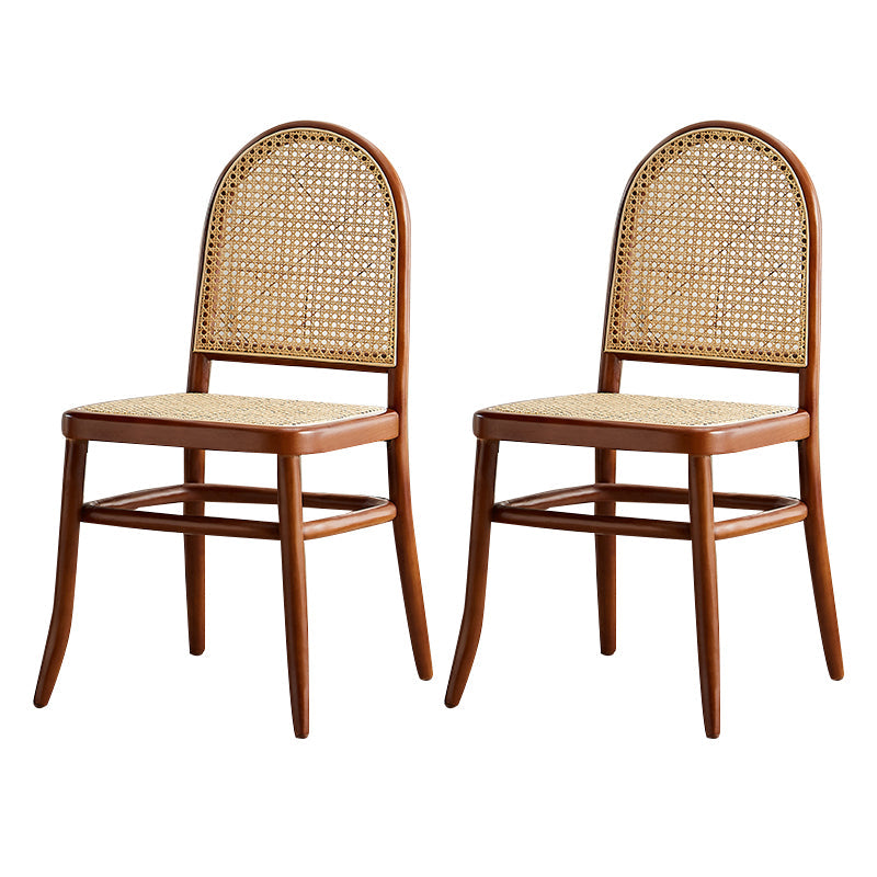 Traditional Wood Dining Armless Chair Open Back Dining Side Chair for Restaurant Use Walnut 2 Piece Set Clearhalo ' kitchen&dining_furn' 'Dining Chairs' 'Dining Tables & Seating' 'dining_chair' 'furn' 'furn_dining_chair' 'Furniture' 'furniture_dining_chair' 'Kitchen & Dining Furniture' 'kitchen' 4099040