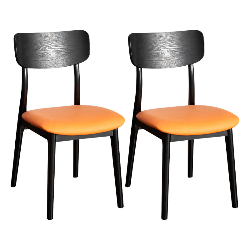 Traditional Wood Dining Armless Chair Open Back Dining Side Chair (Set of 2) Black-Orange Clearhalo ' kitchen&dining_furn' 'Dining Chairs' 'Dining Tables & Seating' 'dining_chair' 'furn' 'furn_dining_chair' 'Furniture' 'furniture_dining_chair' 'Kitchen & Dining Furniture' 'kitchen' 4099045