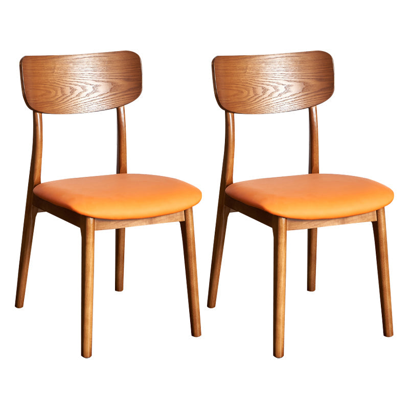 Traditional Wood Dining Armless Chair Open Back Dining Side Chair (Set of 2) Coffee-Yellow Clearhalo ' kitchen&dining_furn' 'Dining Chairs' 'Dining Tables & Seating' 'dining_chair' 'furn' 'furn_dining_chair' 'Furniture' 'furniture_dining_chair' 'Kitchen & Dining Furniture' 'kitchen' 4099051