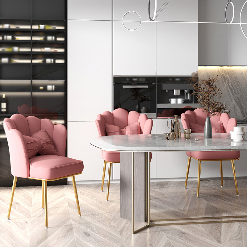 Scandinavian Style Upholstered Armless Dining Chair Solid Back Single Chair for Home Clearhalo ' kitchen&dining_furn' 'Dining Chairs' 'Dining Tables & Seating' 'dining_chair' 'furn' 'furn_dining_chair' 'Furniture' 'furniture_dining_chair' 'Kitchen & Dining Furniture' 'kitchen' 4099063