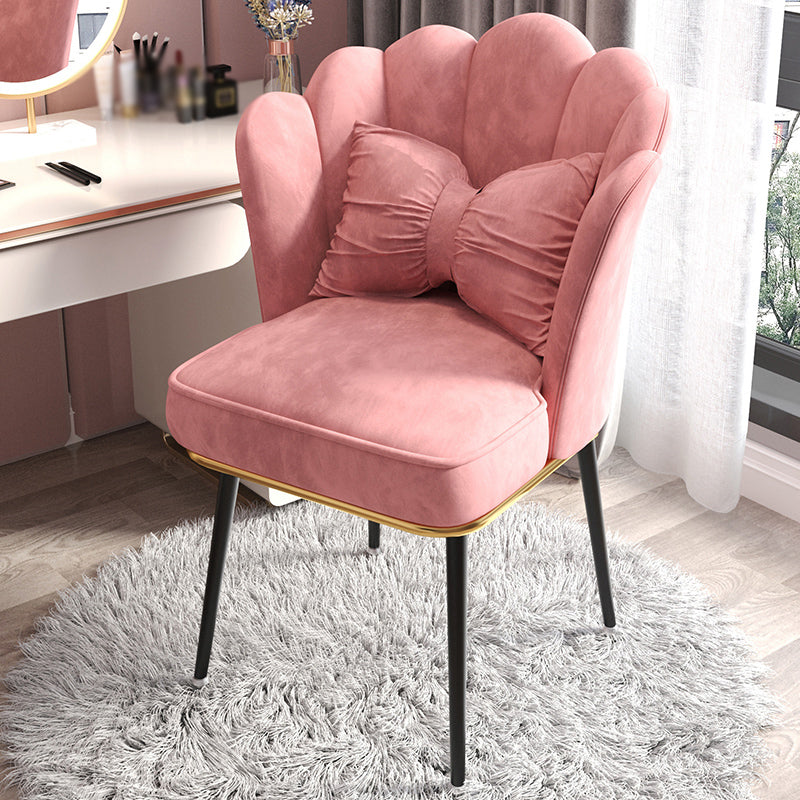 Scandinavian Style Upholstered Armless Dining Chair Solid Back Single Chair for Home Pink Black Clearhalo ' kitchen&dining_furn' 'Dining Chairs' 'Dining Tables & Seating' 'dining_chair' 'furn' 'furn_dining_chair' 'Furniture' 'furniture_dining_chair' 'Kitchen & Dining Furniture' 'kitchen' 4099064