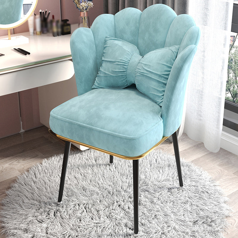 Scandinavian Style Upholstered Armless Dining Chair Solid Back Single Chair for Home Lake Blue Black Clearhalo ' kitchen&dining_furn' 'Dining Chairs' 'Dining Tables & Seating' 'dining_chair' 'furn' 'furn_dining_chair' 'Furniture' 'furniture_dining_chair' 'Kitchen & Dining Furniture' 'kitchen' 4099070
