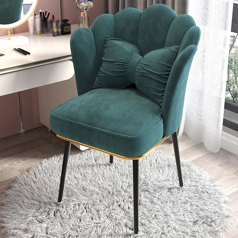 Scandinavian Style Upholstered Armless Dining Chair Solid Back Single Chair for Home Blackish Green Black Clearhalo ' kitchen&dining_furn' 'Dining Chairs' 'Dining Tables & Seating' 'dining_chair' 'furn' 'furn_dining_chair' 'Furniture' 'furniture_dining_chair' 'Kitchen & Dining Furniture' 'kitchen' 4099074