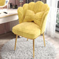Scandinavian Style Upholstered Armless Dining Chair Solid Back Single Chair for Home Yellow Brass Gold Clearhalo ' kitchen&dining_furn' 'Dining Chairs' 'Dining Tables & Seating' 'dining_chair' 'furn' 'furn_dining_chair' 'Furniture' 'furniture_dining_chair' 'Kitchen & Dining Furniture' 'kitchen' 4099081