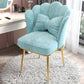 Scandinavian Style Upholstered Armless Dining Chair Solid Back Single Chair for Home Lake Blue Brass Gold Clearhalo ' kitchen&dining_furn' 'Dining Chairs' 'Dining Tables & Seating' 'dining_chair' 'furn' 'furn_dining_chair' 'Furniture' 'furniture_dining_chair' 'Kitchen & Dining Furniture' 'kitchen' 4099083