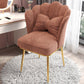 Scandinavian Style Upholstered Armless Dining Chair Solid Back Single Chair for Home Cameo Brown Brass Gold Clearhalo ' kitchen&dining_furn' 'Dining Chairs' 'Dining Tables & Seating' 'dining_chair' 'furn' 'furn_dining_chair' 'Furniture' 'furniture_dining_chair' 'Kitchen & Dining Furniture' 'kitchen' 4099084