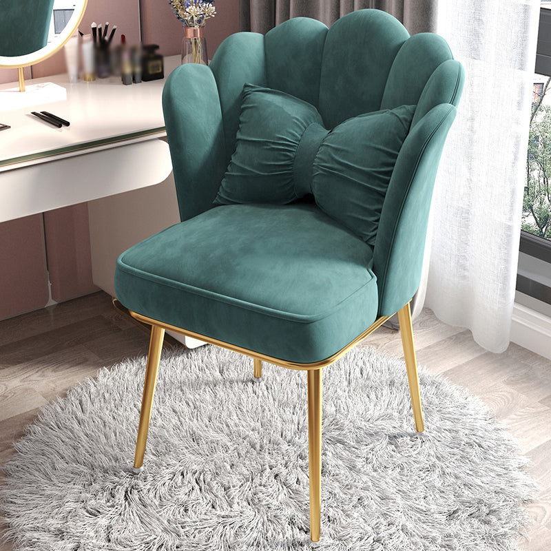 Scandinavian Style Upholstered Armless Dining Chair Solid Back Single Chair for Home Blackish Green Brass Gold Clearhalo ' kitchen&dining_furn' 'Dining Chairs' 'Dining Tables & Seating' 'dining_chair' 'furn' 'furn_dining_chair' 'Furniture' 'furniture_dining_chair' 'Kitchen & Dining Furniture' 'kitchen' 4099085