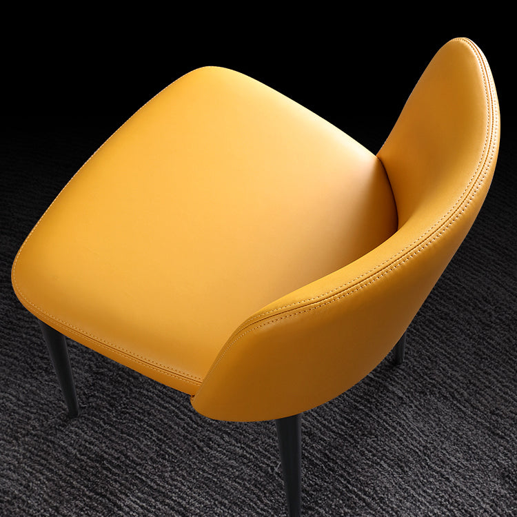 Minimalist Style Leather Dining Chairs Solid Back Armless Side Chairs (Set of 2) Clearhalo ' kitchen&dining_furn' 'Dining Chairs' 'Dining Tables & Seating' 'dining_chair' 'furn' 'furn_dining_chair' 'Furniture' 'furniture_dining_chair' 'Kitchen & Dining Furniture' 'kitchen' 4099099