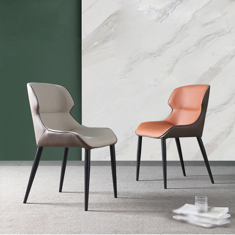 Indoor Industrial Arm Chair Metal Wingback Upholstered Dining Room Chair (Set of 2) Clearhalo ' kitchen&dining_furn' 'Dining Chairs' 'Dining Tables & Seating' 'dining_chair' 'furn' 'furn_dining_chair' 'Furniture' 'furniture_dining_chair' 'Kitchen & Dining Furniture' 'kitchen' 4099104