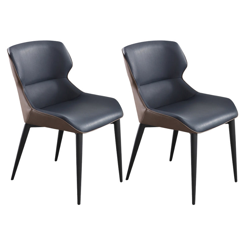 Indoor Industrial Arm Chair Metal Wingback Upholstered Dining Room Chair (Set of 2) Blue Clearhalo ' kitchen&dining_furn' 'Dining Chairs' 'Dining Tables & Seating' 'dining_chair' 'furn' 'furn_dining_chair' 'Furniture' 'furniture_dining_chair' 'Kitchen & Dining Furniture' 'kitchen' 4099106