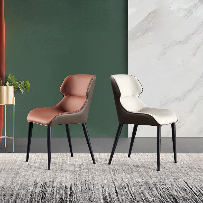 Indoor Industrial Arm Chair Metal Wingback Upholstered Dining Room Chair (Set of 2) Clearhalo ' kitchen&dining_furn' 'Dining Chairs' 'Dining Tables & Seating' 'dining_chair' 'furn' 'furn_dining_chair' 'Furniture' 'furniture_dining_chair' 'Kitchen & Dining Furniture' 'kitchen' 4099107