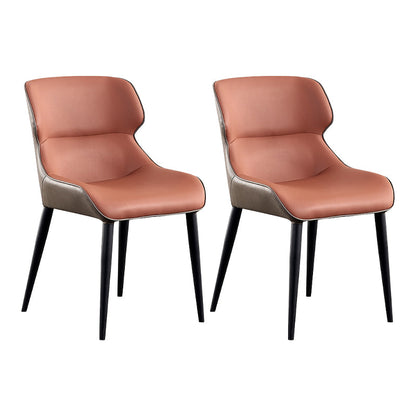 Indoor Industrial Arm Chair Metal Wingback Upholstered Dining Room Chair (Set of 2) Orange Clearhalo ' kitchen&dining_furn' 'Dining Chairs' 'Dining Tables & Seating' 'dining_chair' 'furn' 'furn_dining_chair' 'Furniture' 'furniture_dining_chair' 'Kitchen & Dining Furniture' 'kitchen' 4099110