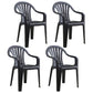 Modern Home Dining Arm Chairs Plastic Stackable Windsor Dining Armchairs Black 4 Piece Set Clearhalo ' kitchen&dining_furn' 'Dining Chairs' 'Dining Tables & Seating' 'dining_chair' 'furn' 'furn_dining_chair' 'Furniture' 'furniture_dining_chair' 'Kitchen & Dining Furniture' 'kitchen' 4099120